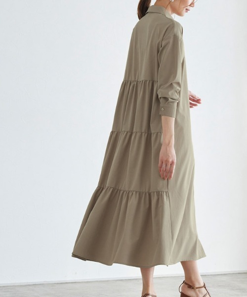 Pierrot（ピエロ）の「バックティアードシャツワンピース（シャツ/ブラウス・レディース・ライトグレー/モカ・M/L）」の11枚目の写真