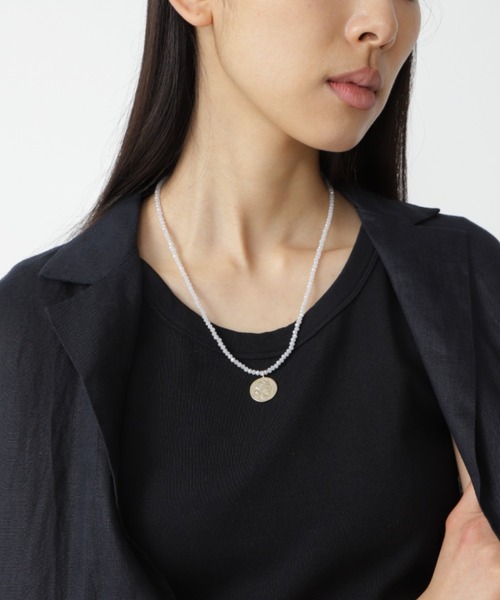 human woman（ヒューマンウーマン）の「◆オリジナルネックレス（ネックレス・レディース・ホワイト/グリーン・ﾌﾘ-）」の2枚目の写真