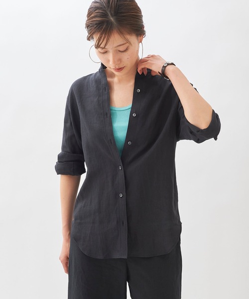 plage（プラージュ）の「Linenバンドカラーシャツ◇（シャツ