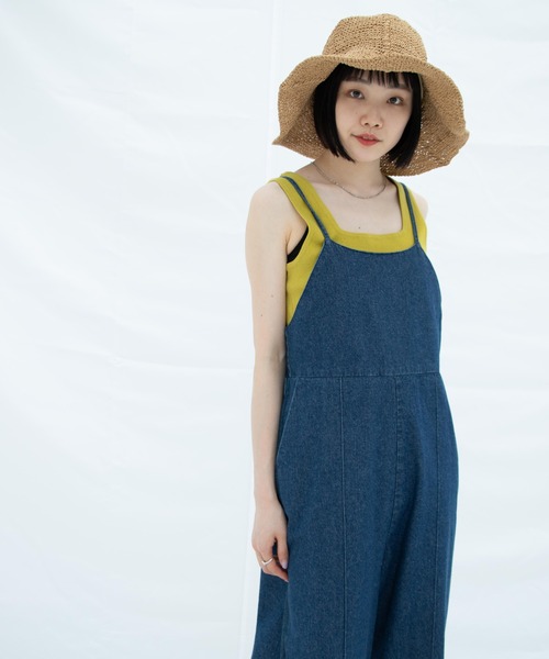 Kastane（カスタネ）の「BACKリボンデニムキャミサロペット（サロペット/オーバーオール・レディース・インディゴブルー・FREE）」の11枚目の写真