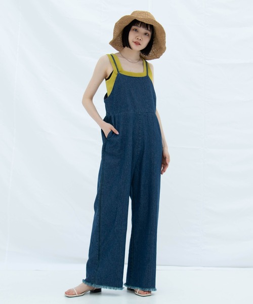 Kastane（カスタネ）の「BACKリボンデニムキャミサロペット（サロペット/オーバーオール・レディース・インディゴブルー・FREE）」の6枚目の写真