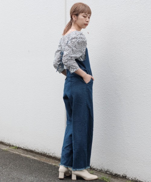 Kastane（カスタネ）の「BACKリボンデニムキャミサロペット（サロペット/オーバーオール・レディース・インディゴブルー・FREE）」の15枚目の写真