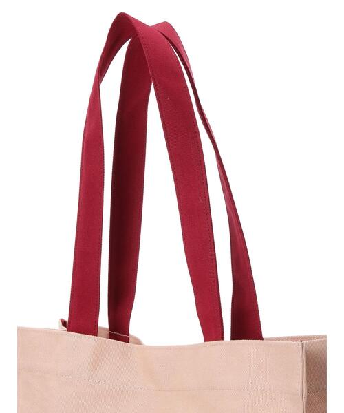 Maison de FLEUR(メゾンドフルール)の「バイカラーロゴ刺繍スクエアトートバッグ(トートバッグ・レディース・アイボリー/ピンク・FREE)」の9枚目の写真