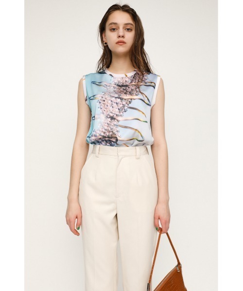 SLY(スライ)の「TOKI X SLY PHOTO SATIN TOPS フォトサテン トップス(Tシャツ/カットソー・レディース・ブラック/マルチ/ピンク・FREE)」の22枚目の写真