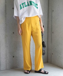 リネン風フレアカラーパンツ