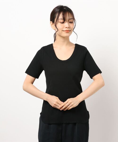 ADAM ET ROPE'(アダムエロペ)の「【2WAY】コンパクトリブトップス(Tシャツ/カットソー・レディース・ホワイト/ブラック/パープル・FREE)」の21枚目の写真
