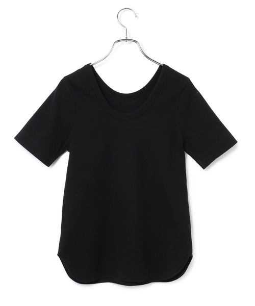 ADAM ET ROPE'(アダムエロペ)の「【2WAY】コンパクトリブトップス(Tシャツ/カットソー・レディース・ホワイト/ブラック/パープル・FREE)」の9枚目の写真