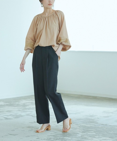 titivate(ティティベイト)の「バックリボンボリューム袖ブラウス(シャツ/ブラウス・レディース・ベージュ/ブラック/イエロー/オフホワイト・S/M)」の14枚目の写真