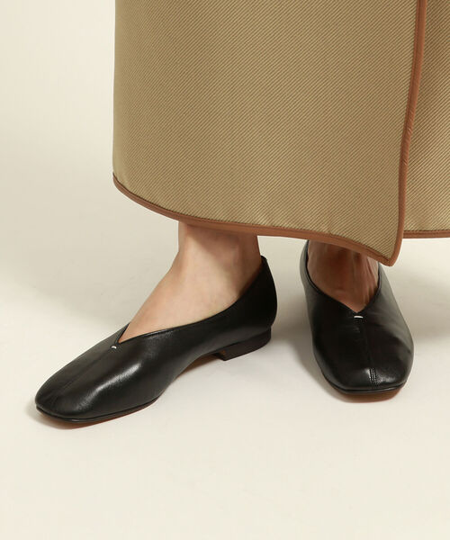 Ray BEAMS（レイビームス）の「Ray BEAMS / レザー スクエア バレエシューズ（バレエシューズ・レディース・ブラック/オリーブ/ゼブラ・23.5cm/24.5cm/23.0cm/24.0cm/25.0cm）」の4枚目の写真