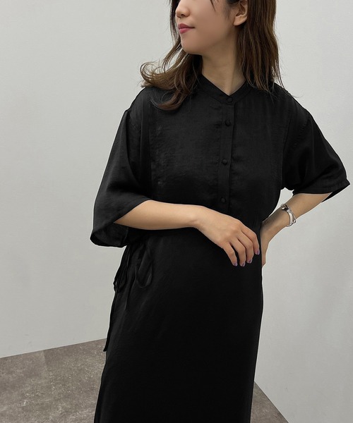 apres jour mignon（アプレジュールミニョン）の「バンドカラーカフタンワンピース【ZOZOTOWN限定アイテム】（ワンピース・レディース・アイボリー/オフホワイト/ブラック・X-LARGE/フリー）」の22枚目の写真