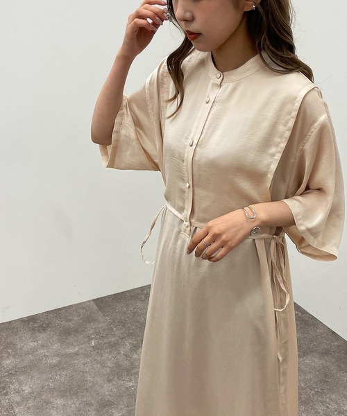 apres jour mignon（アプレジュールミニョン）の「バンドカラーカフタンワンピース【ZOZOTOWN限定アイテム】（ワンピース・レディース・アイボリー/オフホワイト/ブラック・X-LARGE/フリー）」の15枚目の写真