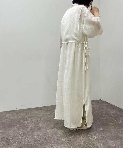 apres jour mignon（アプレジュールミニョン）の「バンドカラーカフタンワンピース【ZOZOTOWN限定アイテム】（ワンピース・レディース・アイボリー/オフホワイト/ブラック・X-LARGE/フリー）」の11枚目の写真