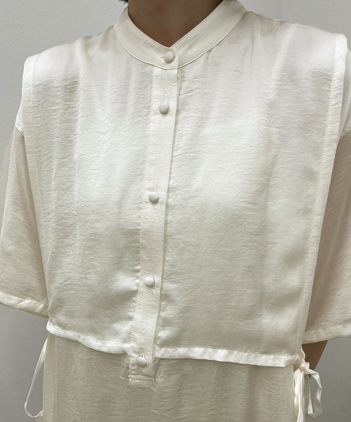 apres jour mignon（アプレジュールミニョン）の「バンドカラーカフタンワンピース【ZOZOTOWN限定アイテム】（ワンピース・レディース・アイボリー/オフホワイト/ブラック・X-LARGE/フリー）」の13枚目の写真