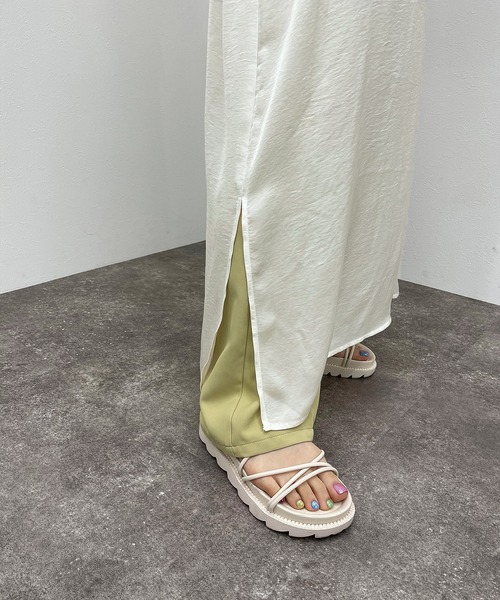 apres jour mignon（アプレジュールミニョン）の「バンドカラーカフタンワンピース【ZOZOTOWN限定アイテム】（ワンピース・レディース・アイボリー/オフホワイト/ブラック・X-LARGE/フリー）」の14枚目の写真
