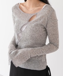 UNE MANSION | 斜めホールスリム長袖Tシャツ(Tシャツ/カットソー)