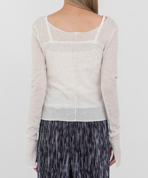 UNE MANSION（ユヌマンション）の「斜めホールスリム長袖Tシャツ（Tシャツ/カットソー・レディース・ブラック/アイボリー/チャコール・FREE）」の21枚目の写真