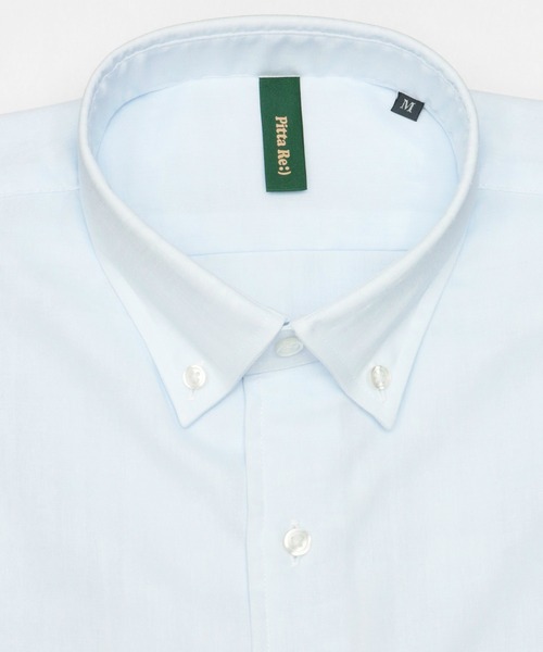 Pitta Re:)（ピッタリ）の「形態安定ノーアイロン ラウンドテール Wガーゼ 半袖ビジネスワイシャツ（ビジネスシャツ・メンズ・サックスブルー/ホワイト/ブルー/ライトカーキ・S/M/L/LL）」の16枚目の写真