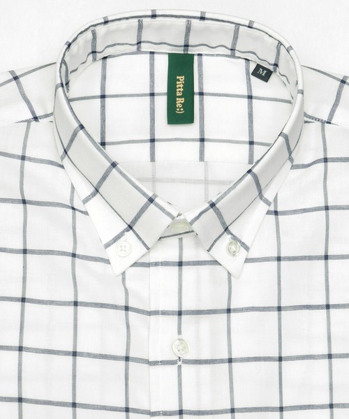 Pitta Re:)（ピッタリ）の「形態安定ノーアイロン ラウンドテール Wガーゼ 半袖ビジネスワイシャツ（ビジネスシャツ・メンズ・サックスブルー/ホワイト/ブルー/ライトカーキ・S/M/L/LL）」の17枚目の写真