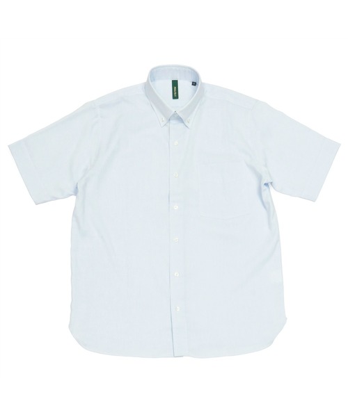 Pitta Re:)（ピッタリ）の「形態安定ノーアイロン ラウンドテール Wガーゼ 半袖ビジネスワイシャツ（ビジネスシャツ・メンズ・サックスブルー/ホワイト/ブルー/ライトカーキ・S/M/L/LL）」の5枚目の写真