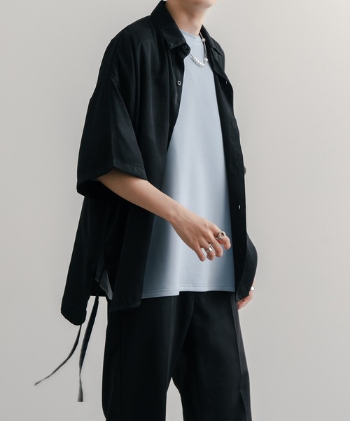 epnok(エプノック)の「ドレープレギュラーカラードローコードシャツ(シャツ/ブラウス・メンズ・ブラック/オフホワイト/ミント・SMALL/MEDIUM/LARGE)」の3枚目の写真