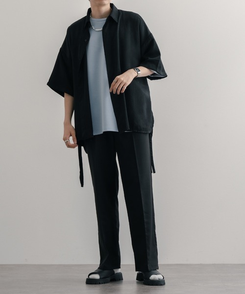 epnok(エプノック)の「ドレープレギュラーカラードローコードシャツ(シャツ/ブラウス・メンズ・ブラック/オフホワイト/ミント・SMALL/MEDIUM/LARGE)」の6枚目の写真