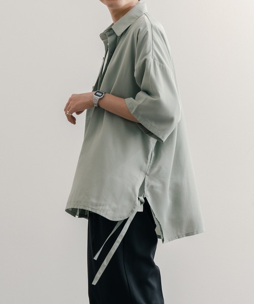 ノットコンベンショナル ドローコード シャツ DUNGAREE STRIPE DRAW CORD SHIRT /ダンガリーストライプドロー