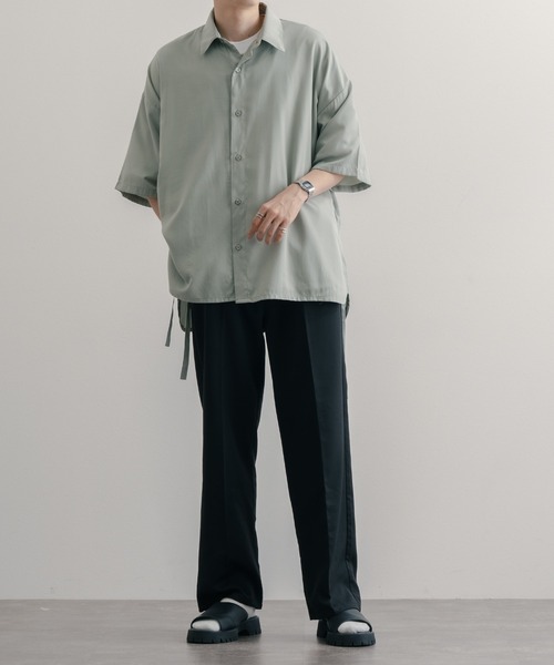 epnok(エプノック)の「ドレープレギュラーカラードローコードシャツ(シャツ/ブラウス・メンズ・ブラック/オフホワイト/ミント・SMALL/MEDIUM/LARGE)」の8枚目の写真