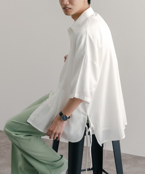 epnok(エプノック)の「ドレープレギュラーカラードローコードシャツ(シャツ/ブラウス・メンズ・ブラック/オフホワイト/ミント・SMALL/MEDIUM/LARGE)」の15枚目の写真