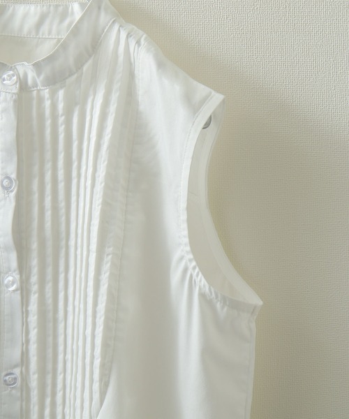 Chillfar(チルファー)の「ピンタックフレンチスリーブシャツチュニック(シャツ/ブラウス・レディース・ホワイト/ブラック・FREE)」の14枚目の写真