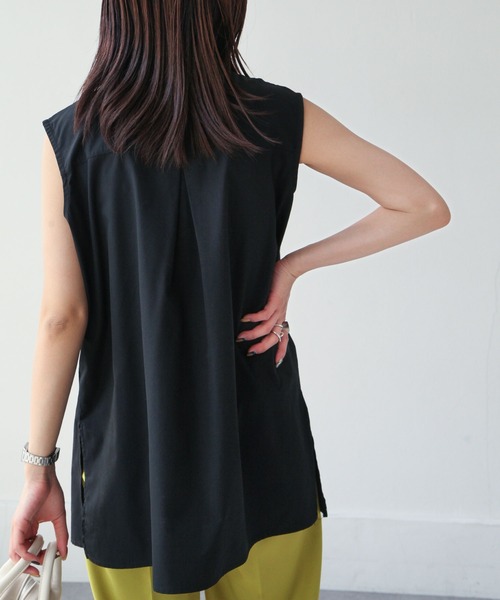 Chillfar(チルファー)の「ピンタックフレンチスリーブシャツチュニック(シャツ/ブラウス・レディース・ホワイト/ブラック・FREE)」の21枚目の写真