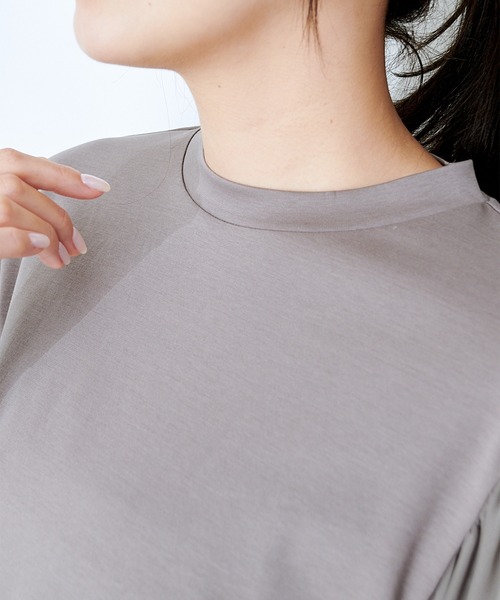 A/C DESIGN BY ALPHA CUBIC(エーシーデザインバイアルファキュービック)の「シアースリーブプルオーバー(Tシャツ/カットソー・レディース・ブラック/カーキ/グリーン・M/L)」の17枚目の写真