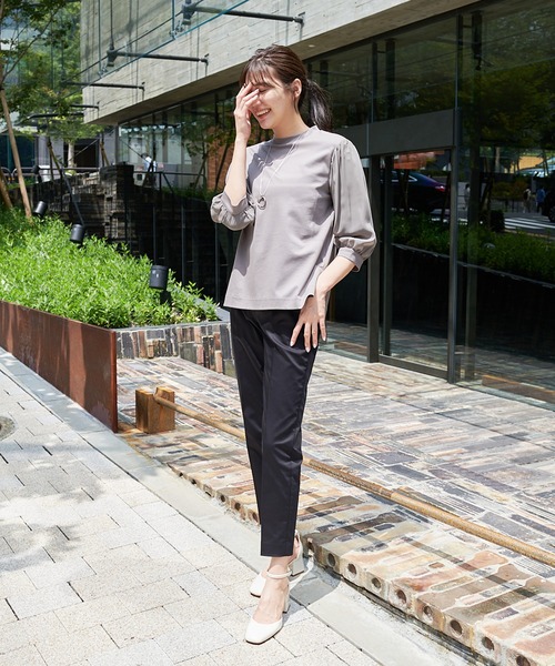 A/C DESIGN BY ALPHA CUBIC(エーシーデザインバイアルファキュービック)の「シアースリーブプルオーバー(Tシャツ/カットソー・レディース・ブラック/カーキ/グリーン・M/L)」の10枚目の写真
