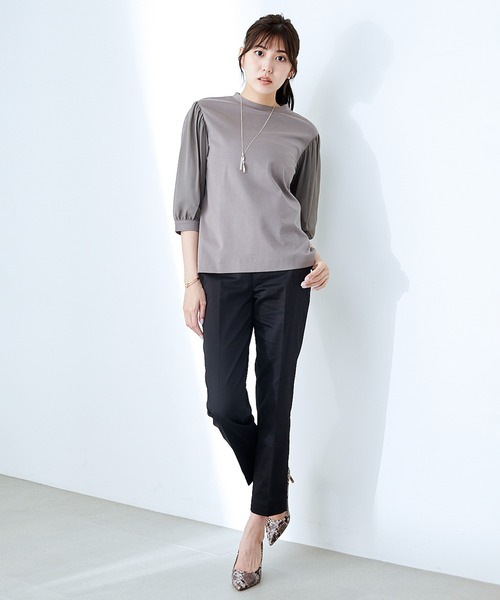 A/C DESIGN BY ALPHA CUBIC(エーシーデザインバイアルファキュービック)の「シアースリーブプルオーバー(Tシャツ/カットソー・レディース・ブラック/カーキ/グリーン・M/L)」の11枚目の写真