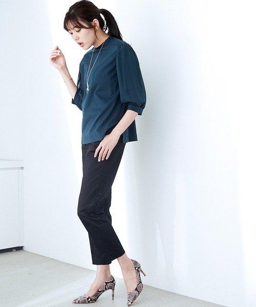 A/C DESIGN BY ALPHA CUBIC(エーシーデザインバイアルファキュービック)の「シアースリーブプルオーバー(Tシャツ/カットソー・レディース・ブラック/カーキ/グリーン・M/L)」の14枚目の写真