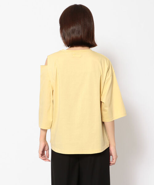 DROIT BELLO（ドロイトベロ）の「DROIT BELLO（ドロイトベロ）ショルダー開きアシメTシャツ（Tシャツ/カットソー・レディース・ホワイト/サックスブルー/イエロー・FREE）」の12枚目の写真