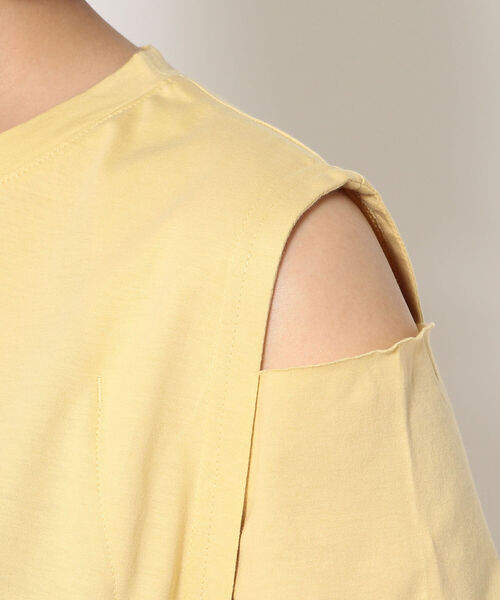 DROIT BELLO（ドロイトベロ）の「DROIT BELLO（ドロイトベロ）ショルダー開きアシメTシャツ（Tシャツ/カットソー・レディース・ホワイト/サックスブルー/イエロー・FREE）」の14枚目の写真