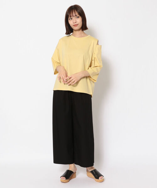 DROIT BELLO（ドロイトベロ）の「DROIT BELLO（ドロイトベロ）ショルダー開きアシメTシャツ（Tシャツ/カットソー・レディース・ホワイト/サックスブルー/イエロー・FREE）」の18枚目の写真