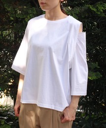 DROIT BELLO | DROIT BELLO（ドロイトベロ）ショルダー開きアシメTシャツ(Tシャツ/カットソー)