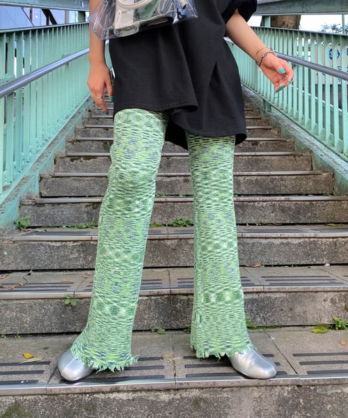 WHO'S WHO gallery(フーズフーギャラリー)の「スペースダイニットパンツ(その他パンツ・レディース・ピンク/グリーン/ブラウン/ブラック・FREE)」の3枚目の写真