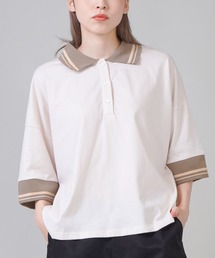 SPINNS | 【ゆるシルエット】ラインデザイン ビッグポロシャツ(Tシャツ/カットソー)