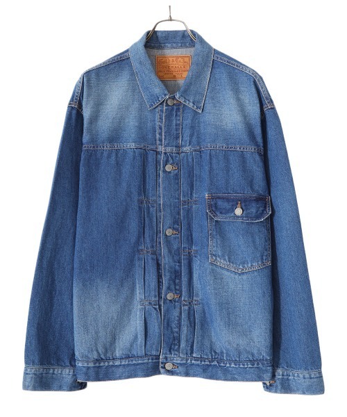 GOLD（ゴールド）の「GOLD / ゴールド：10oz. COTTON / LINEN DENIM JACKET：21B-GL14929H[MUS]（デニムジャケット・メンズ・ネイビー・SMALL/MEDIUM）」の4枚目の写真