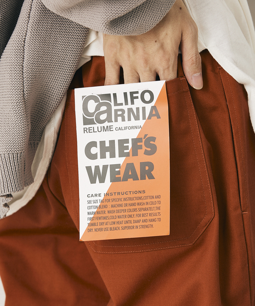 JOURNAL STANDARD relume(ジャーナルスタンダード レリューム)の「CALIFORNIA シェフパンツ(チノパンツ・メンズ・ブラック/ベージュ/グレー/レッド/ブルー/グリーン・SMALL/MEDIUM/LARGE/X-LARGE)」の1枚目の写真