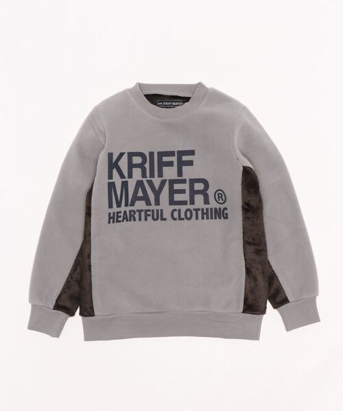 KRIFF MAYER Kid's Collection（クリフメイヤーキッズコレクション）の「ぬくのびロゴクルー（スウェット・キッズ・チャコール/ブラウン/グレー/ネイビー・120/130/150/160/140/170）」の17枚目の写真