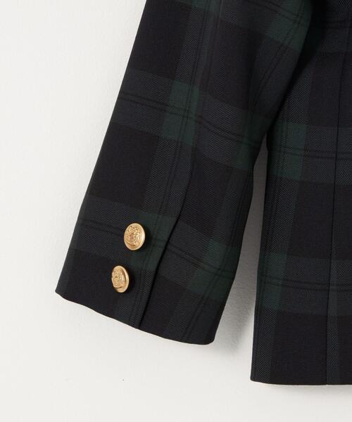 green label relaxing（グリーンレーベルリラクシング）の「TW ブラックウォッチ ジャケット（テーラードジャケット・キッズ・ダークグリーン・110cm/100cm/120cm/130cm）」の4枚目の写真