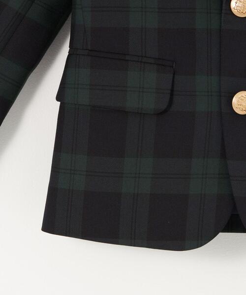 green label relaxing（グリーンレーベルリラクシング）の「TW ブラックウォッチ ジャケット（テーラードジャケット・キッズ・ダークグリーン・110cm/100cm/120cm/130cm）」の8枚目の写真