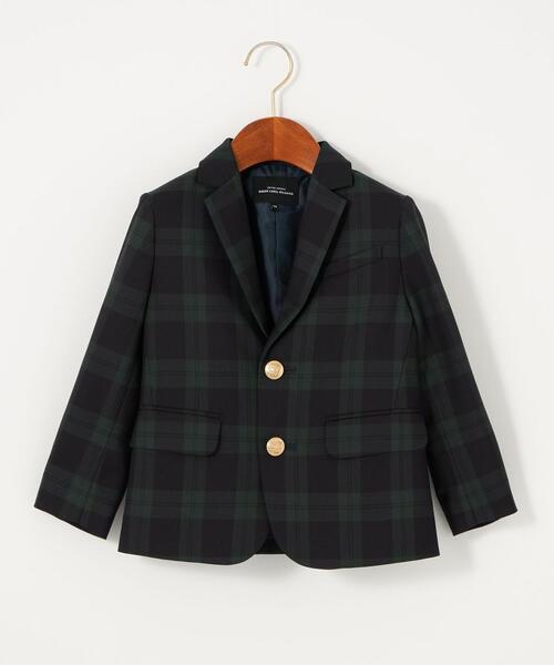 green label relaxing（グリーンレーベルリラクシング）の「TW ブラックウォッチ ジャケット（テーラードジャケット・キッズ・ダークグリーン・110cm/100cm/120cm/130cm）」の3枚目の写真