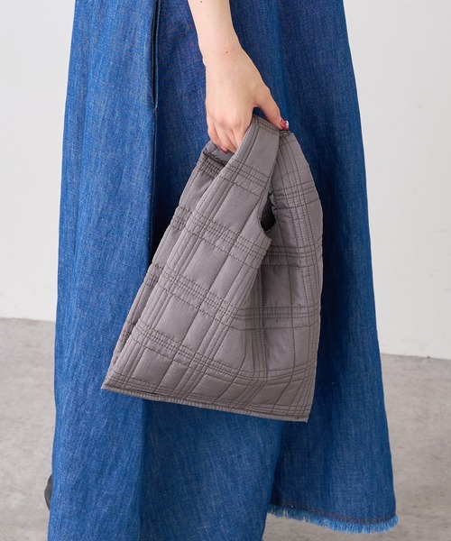 PUAL CE CIN（ピュアルセシン）の「ＱＵＩＬＴＩＮＧ　ＣＨＥＣＫ　ＭＡＲＣＨＥ　ＢＡＧ（ショルダーバッグ・レディース・グレー/ネイビー/ベージュ/ブルー・FREE）」の18枚目の写真