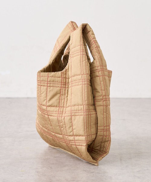 PUAL CE CIN（ピュアルセシン）の「ＱＵＩＬＴＩＮＧ　ＣＨＥＣＫ　ＭＡＲＣＨＥ　ＢＡＧ（ショルダーバッグ・レディース・グレー/ネイビー/ベージュ/ブルー・FREE）」の12枚目の写真