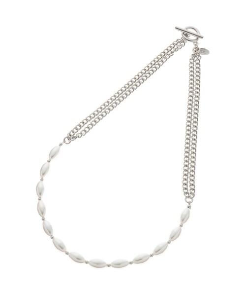 tk.TAKEO KIKUCHI（ティーケータケオキクチ）の「◆パール調チェーンコンビネックレス（ネックレス・レディース・シルバー/シルバー系・00）」の3枚目の写真