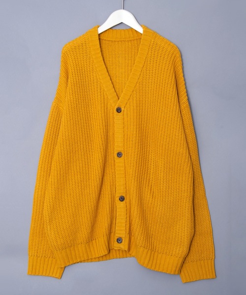 TETE HOMME(テットオム)の「【Revo.】畦編み 5Gルーズニットカーディガン(カーディガン/ボレロ・メンズ・ブラック/グレー/ブルー/マスタード/ワインレッド/パープル/アイボリー/グリーン/ネイビー/ダークオレンジ/ベージュ系1/グリーン系1/ブラックミックス・MEDIUM/LARGE)」の11枚目の写真